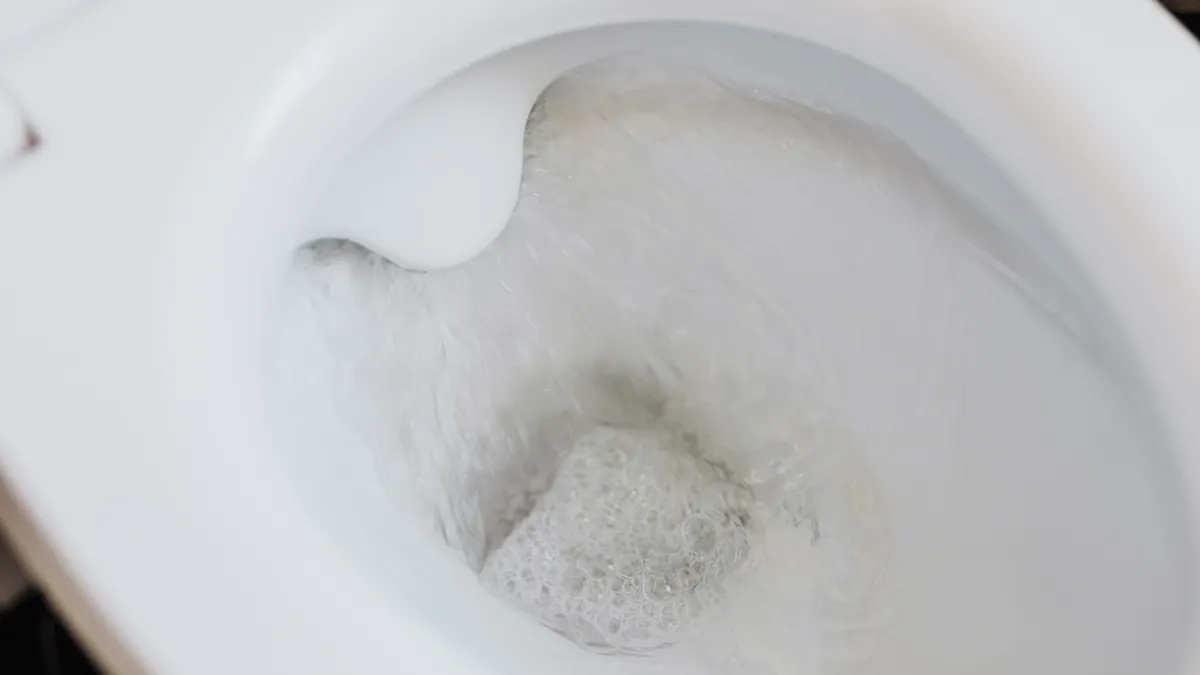 Close-up of toilet bowl water